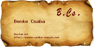 Benke Csaba névjegykártya