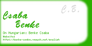 csaba benke business card